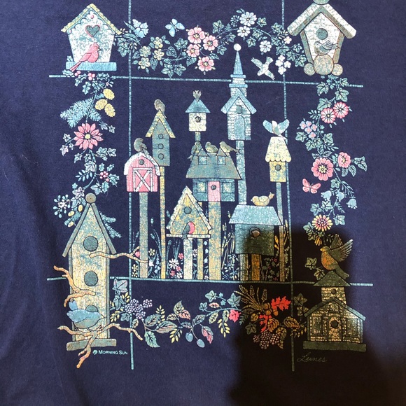 Navy bird house tee - Picture 2 of 3